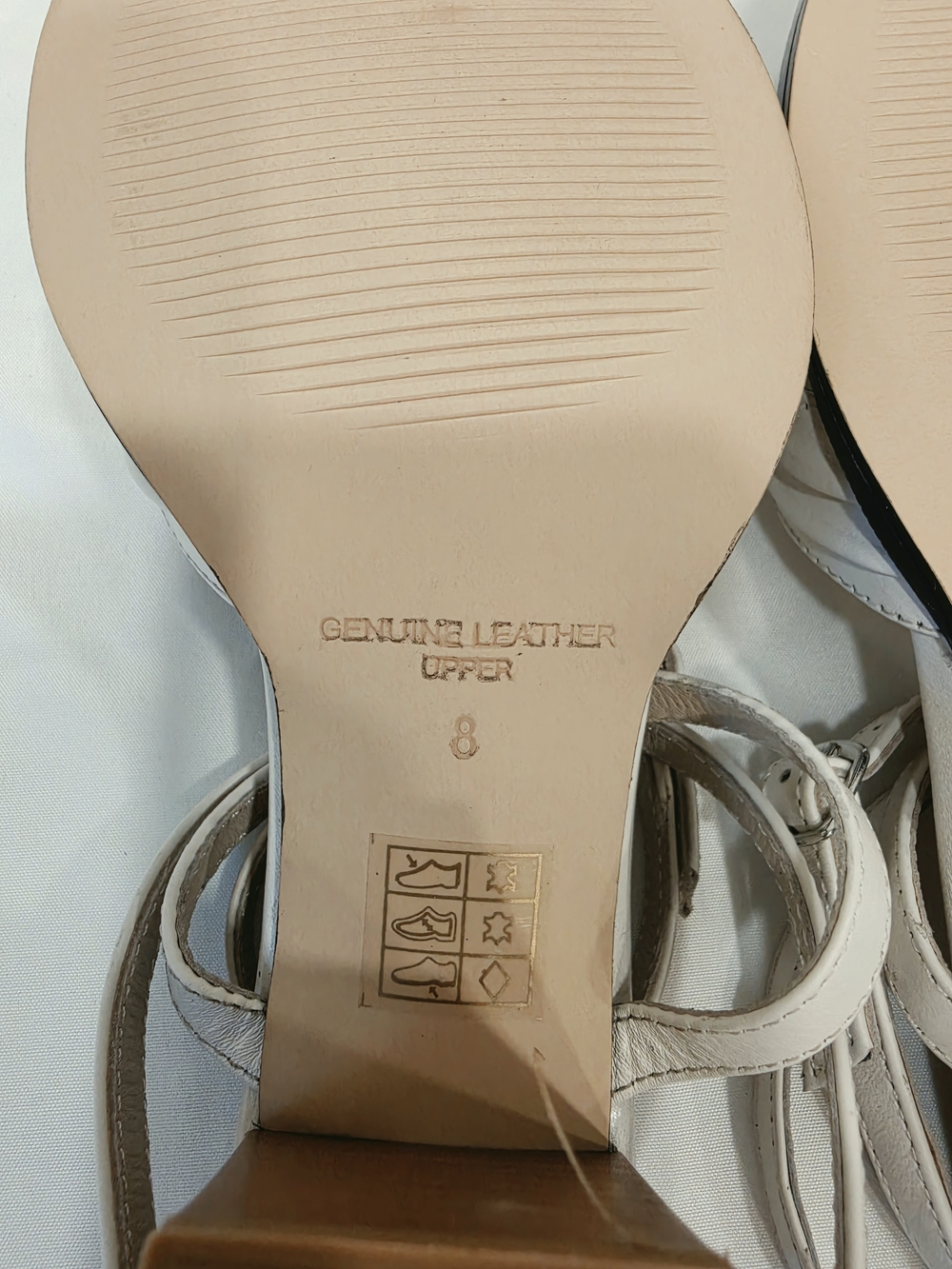Journee Collection Cream Strappy Block Heel Sandals - Picture 8 of 8